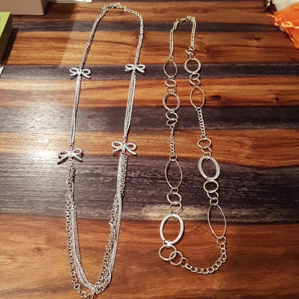 LOT OF 2 SILVER NECKLACES!